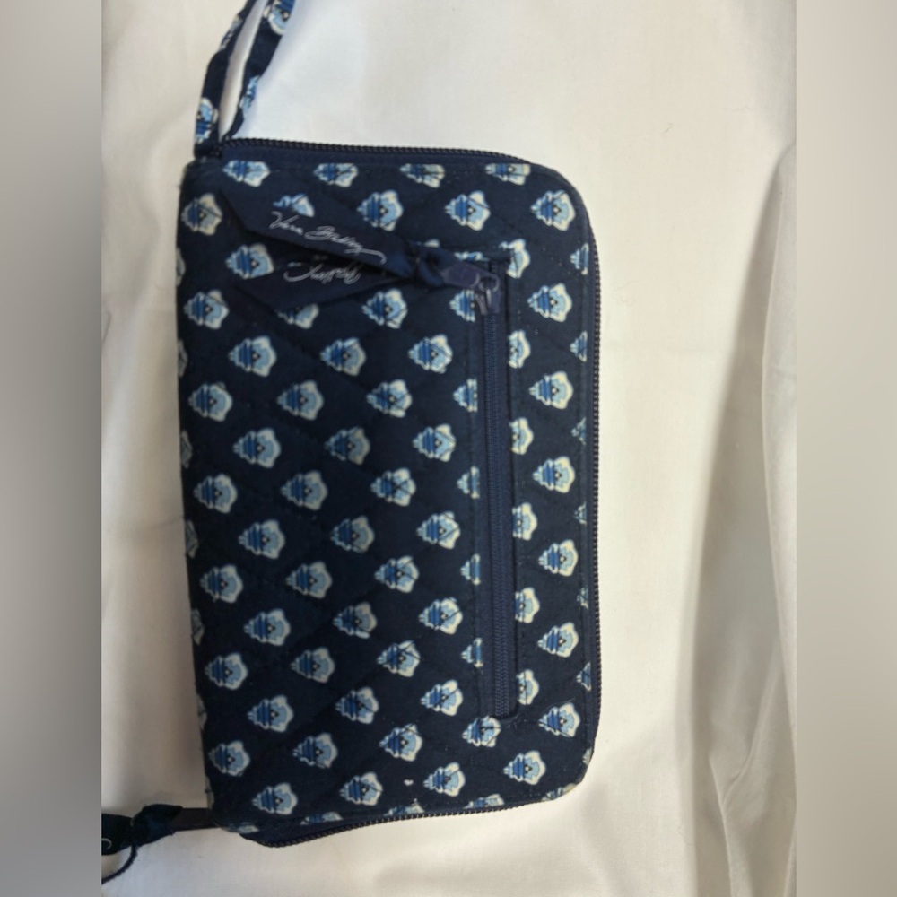 Vera Bradley Navy and White Patterned Wristlet